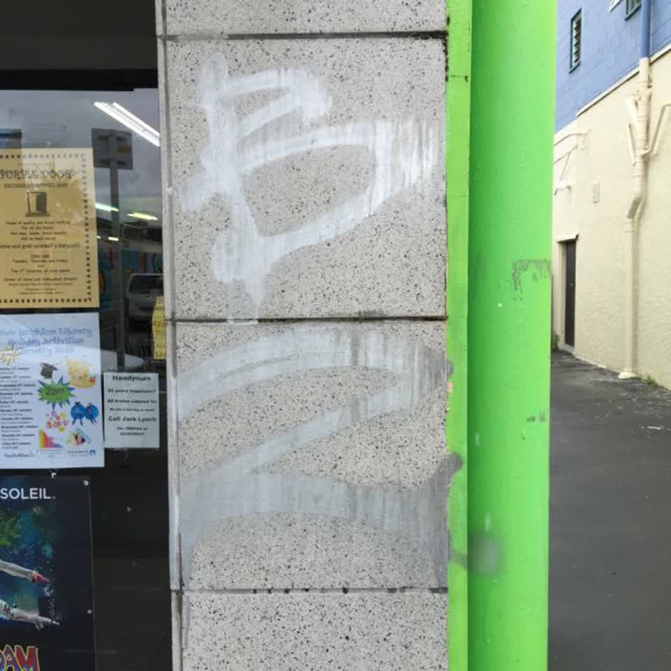 The photograph attached to this graffiti report