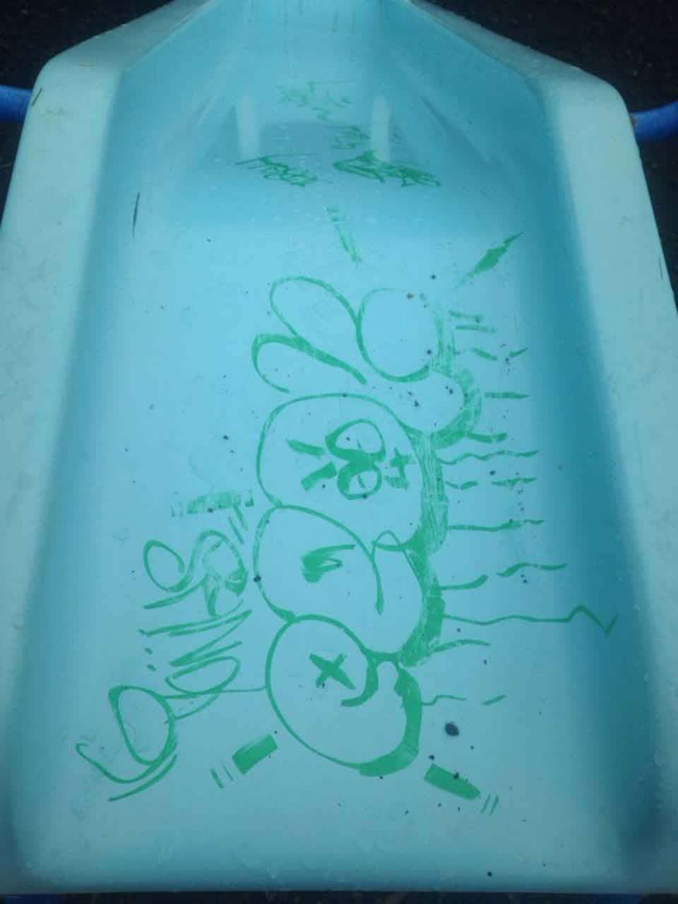 The photograph attached to this graffiti report