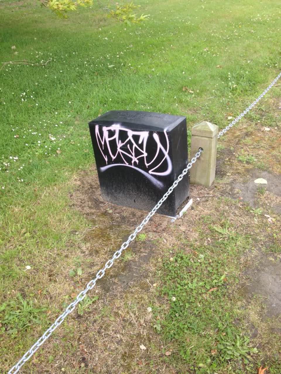The photograph attached to this graffiti report