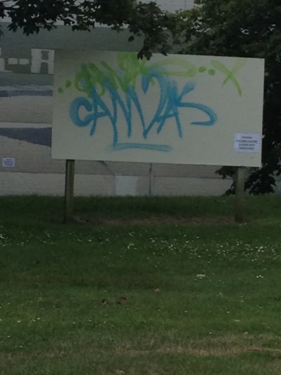 The photograph attached to this graffiti report