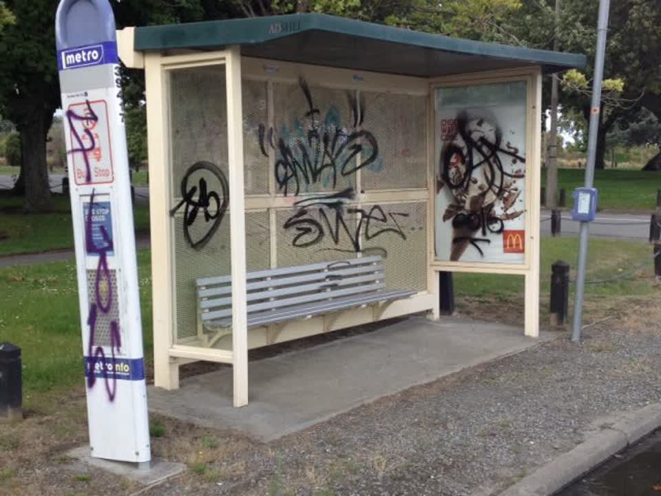 The photograph attached to this graffiti report