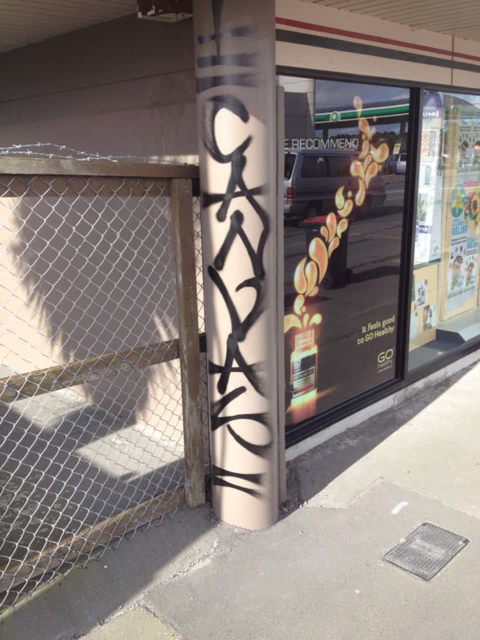 The photograph attached to this graffiti report