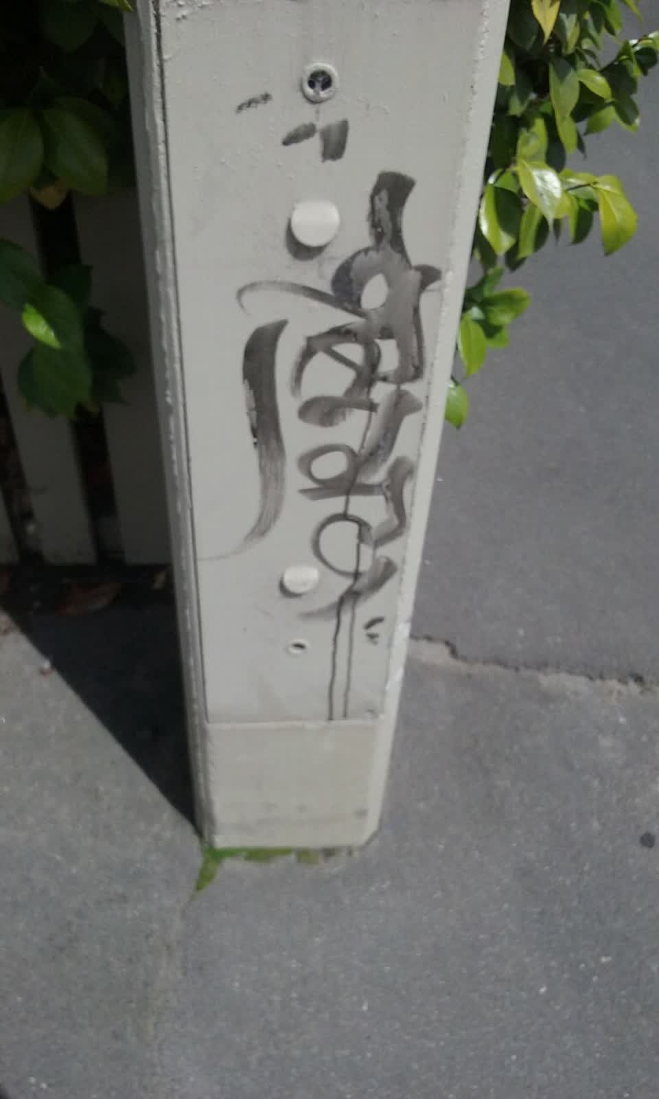 The photograph attached to this graffiti report