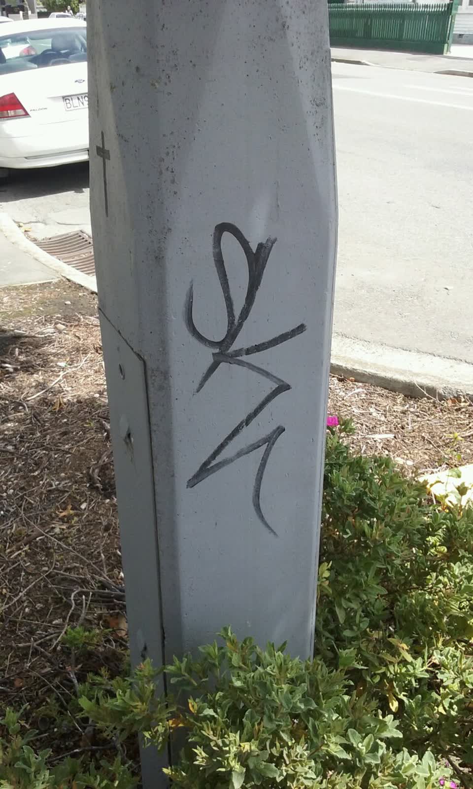 The photograph attached to this graffiti report