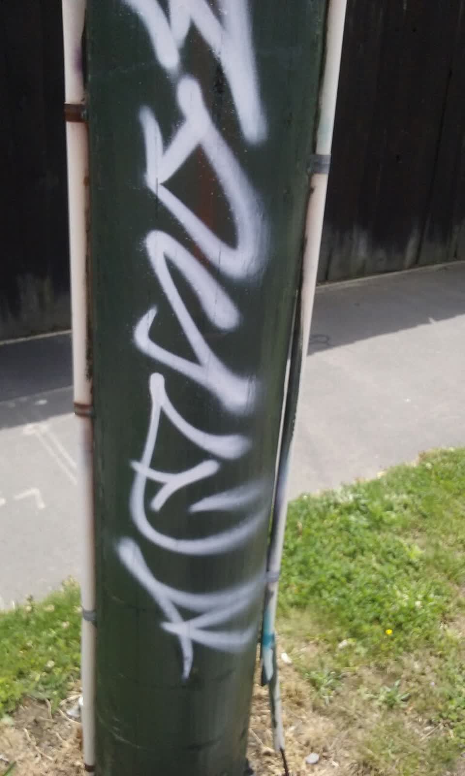 The photograph attached to this graffiti report