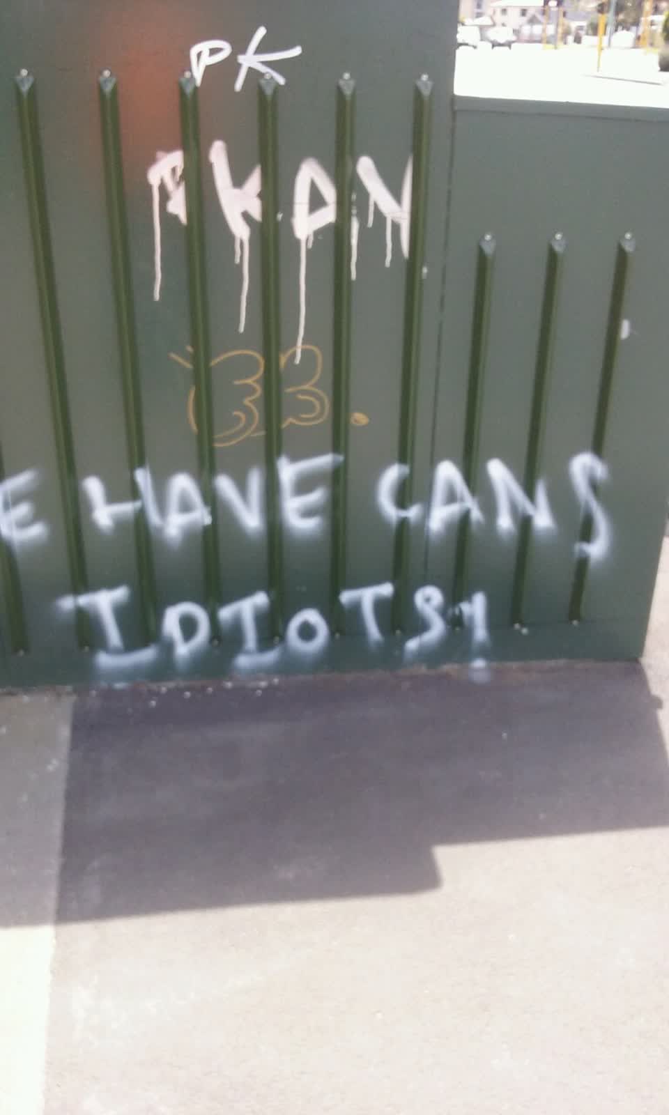The photograph attached to this graffiti report