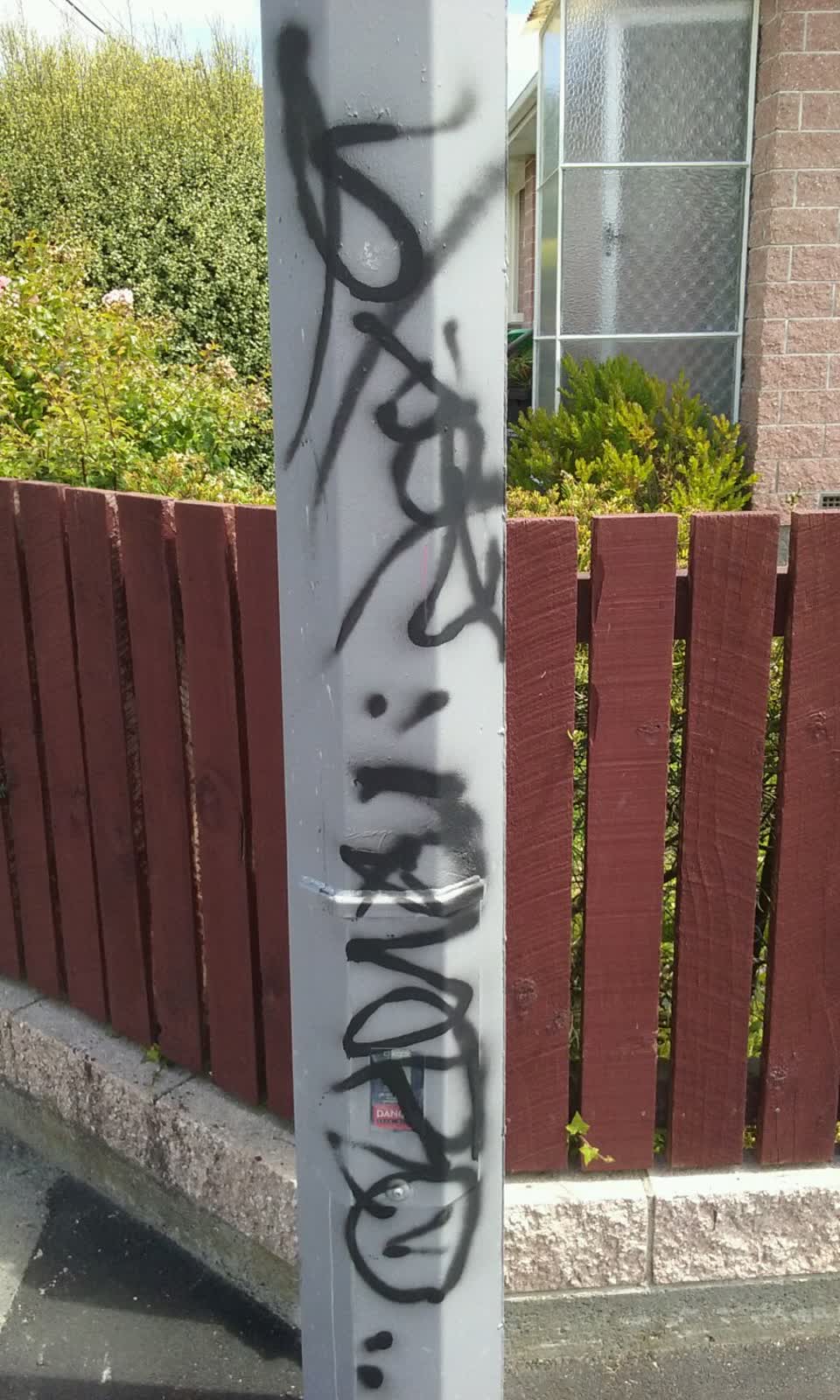 The photograph attached to this graffiti report