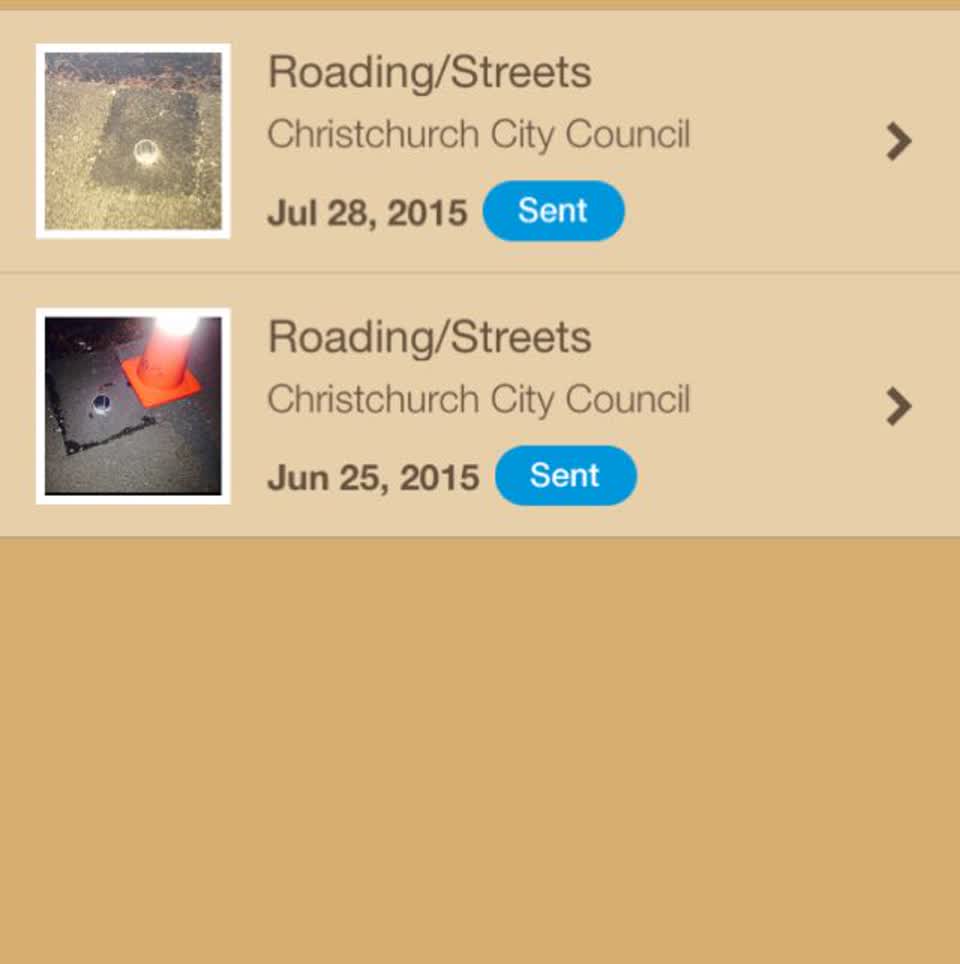 The photograph attached to this roading/streets report