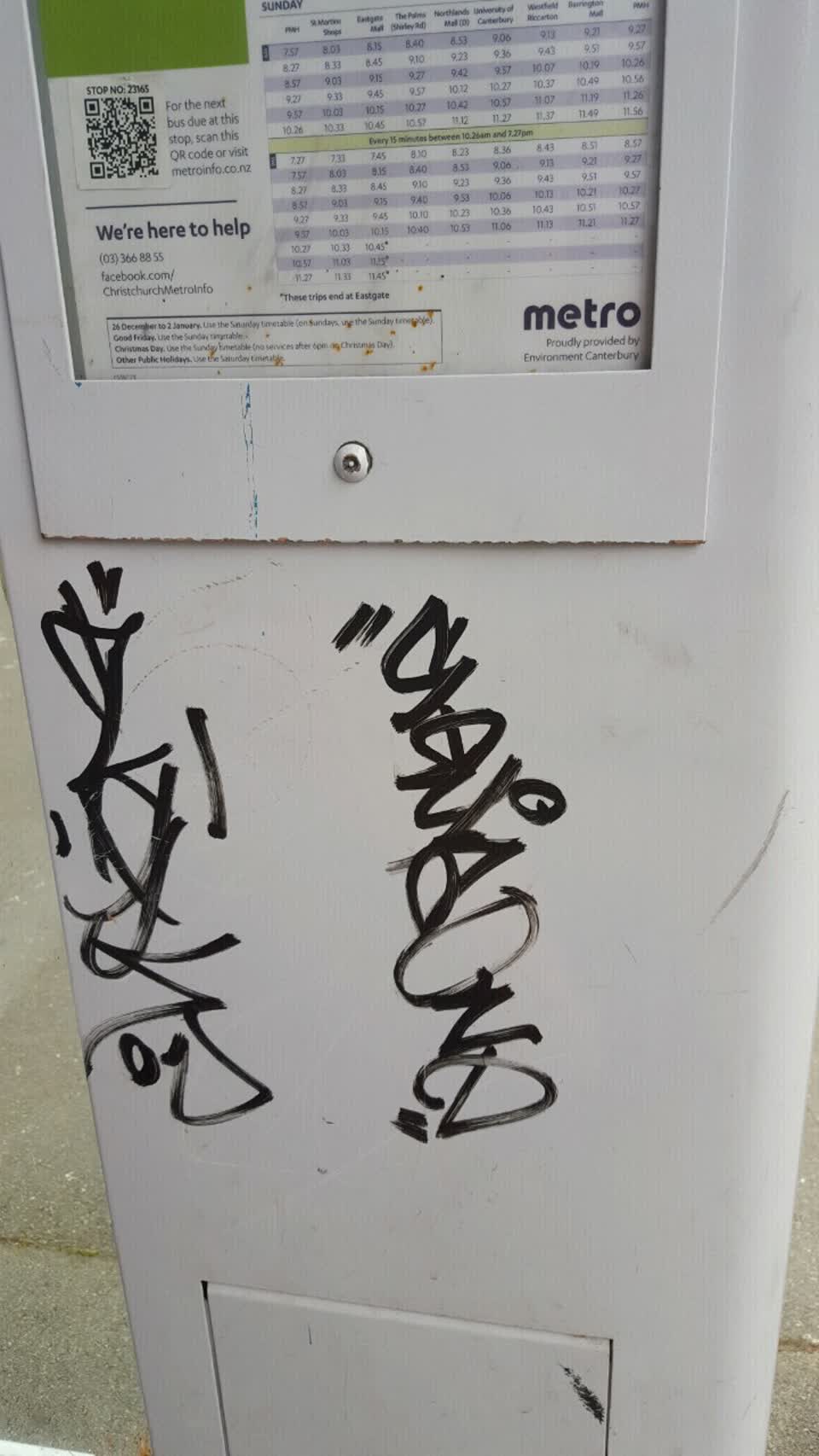 The photograph attached to this graffiti report