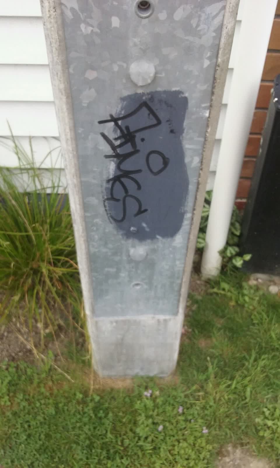 The photograph attached to this graffiti report
