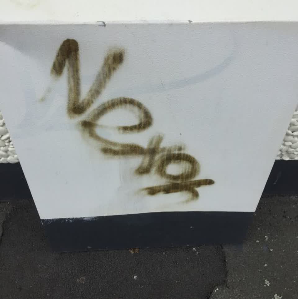 The photograph attached to this graffiti report