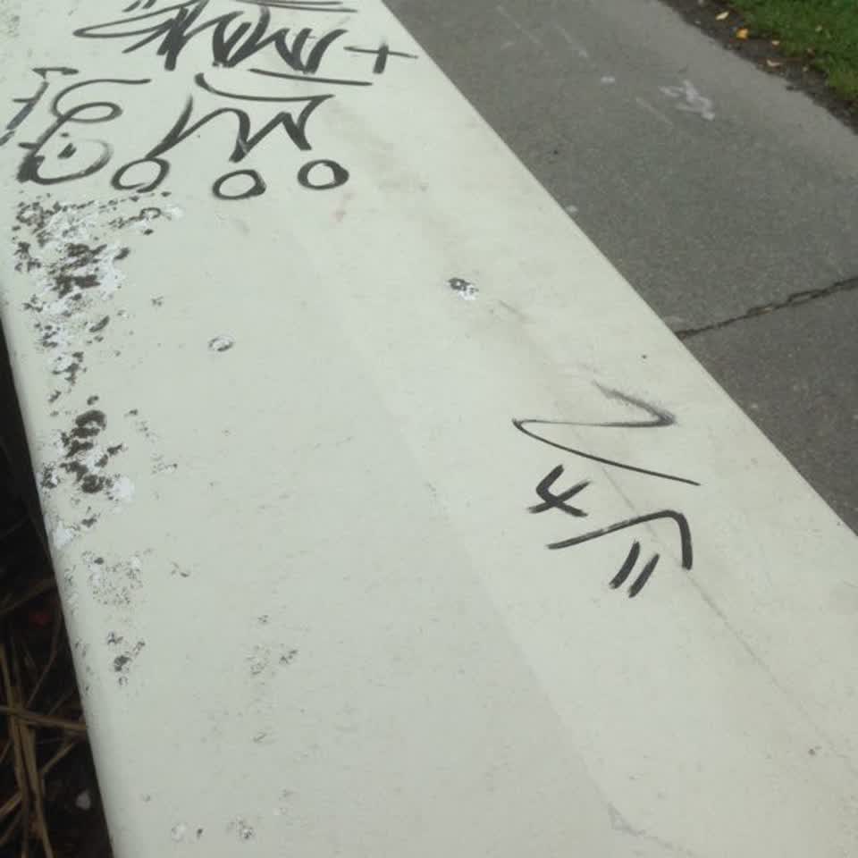 The photograph attached to this graffiti report