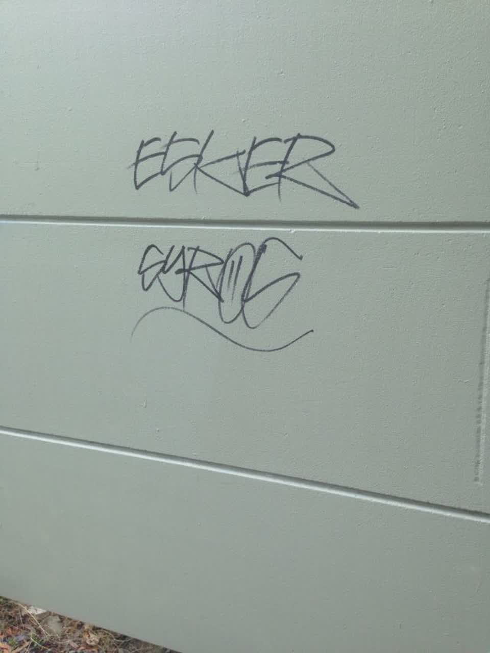 The photograph attached to this graffiti report