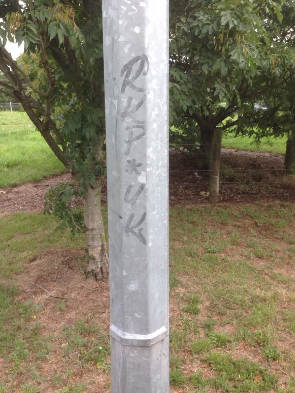The photograph attached to this graffiti report