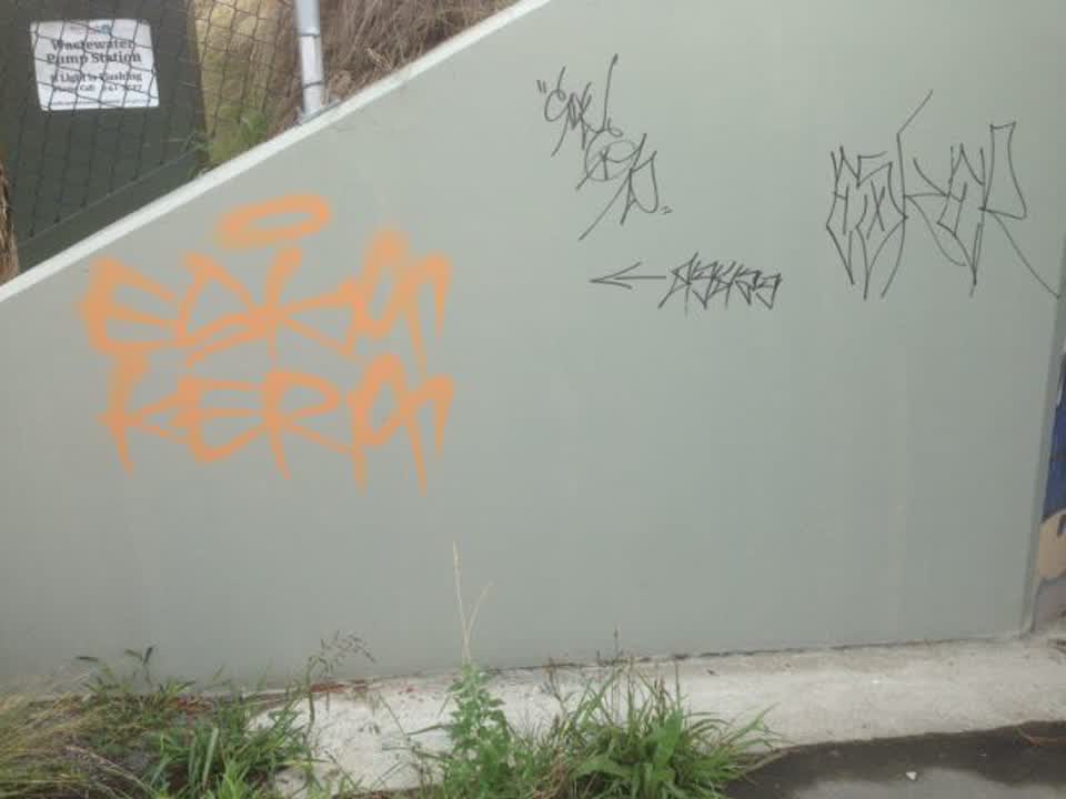 The photograph attached to this graffiti report