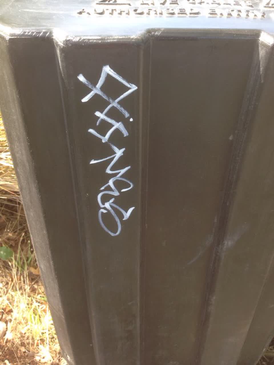 The photograph attached to this graffiti report