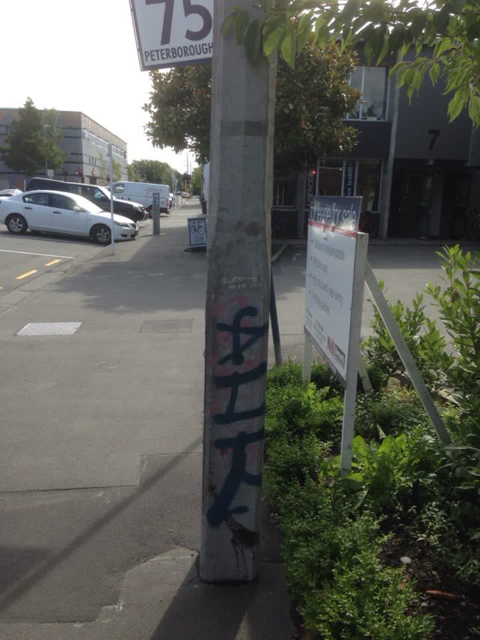 The photograph attached to this graffiti report