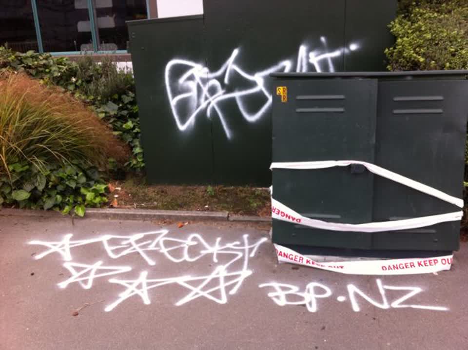 The photograph attached to this graffiti report