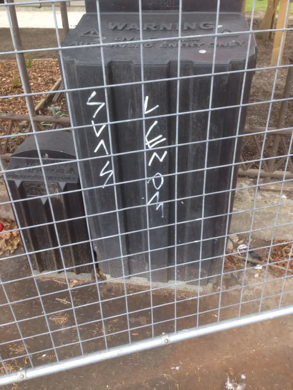 The photograph attached to this graffiti report
