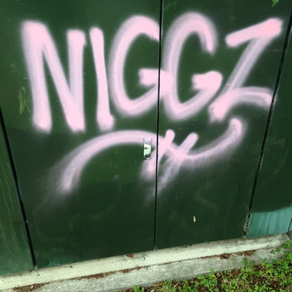 The photograph attached to this graffiti report