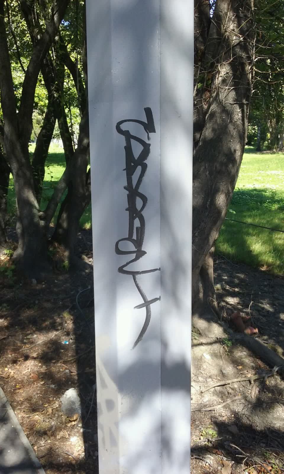 The photograph attached to this graffiti report