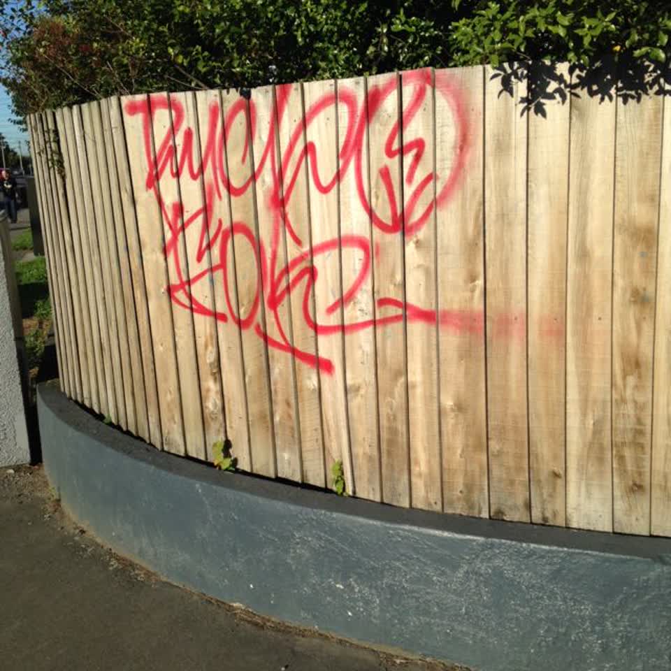The photograph attached to this graffiti report