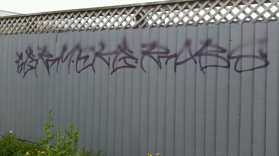 The photograph attached to this graffiti report