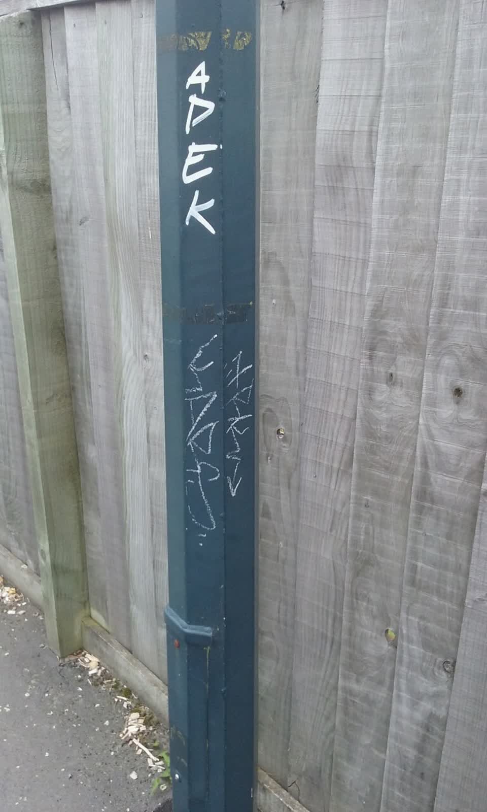 The photograph attached to this graffiti report
