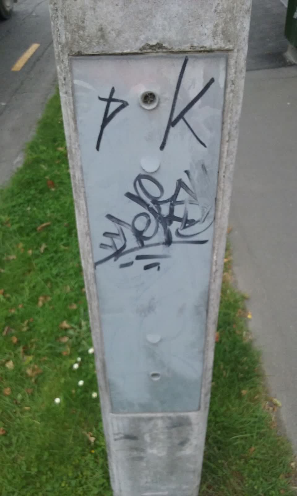 The photograph attached to this graffiti report