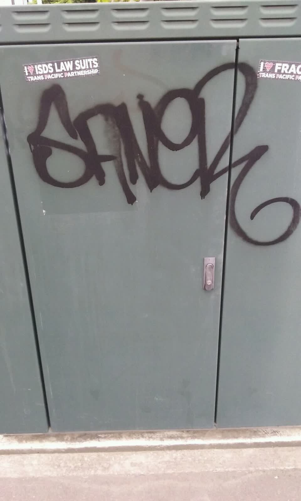 The photograph attached to this graffiti report