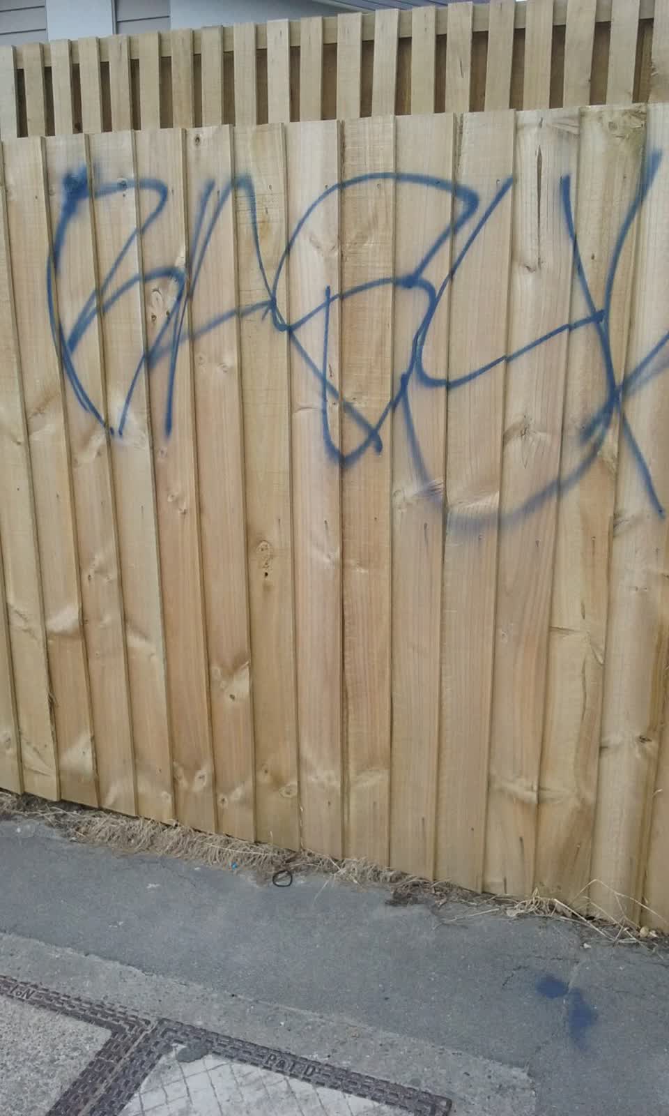 The photograph attached to this graffiti report