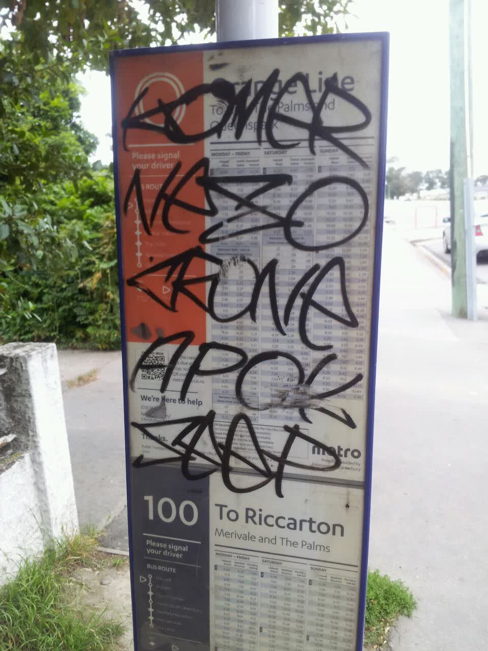 The photograph attached to this graffiti report
