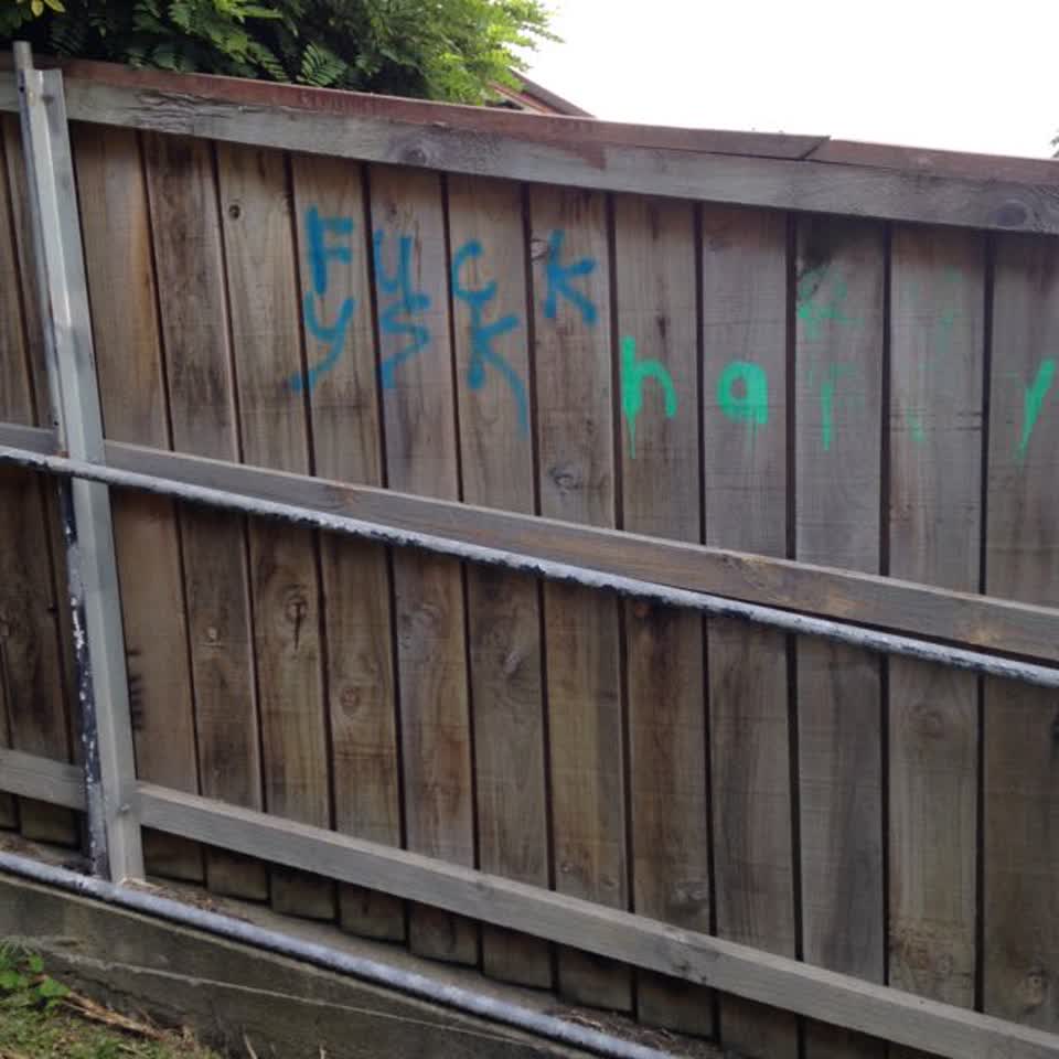 The photograph attached to this graffiti report