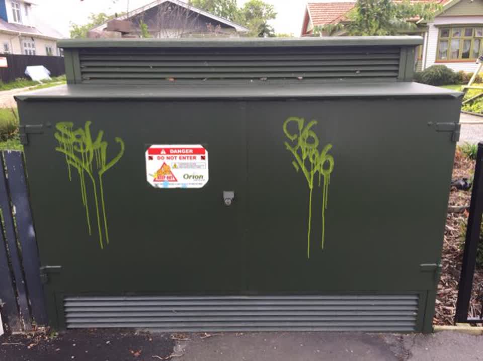 The photograph attached to this graffiti report