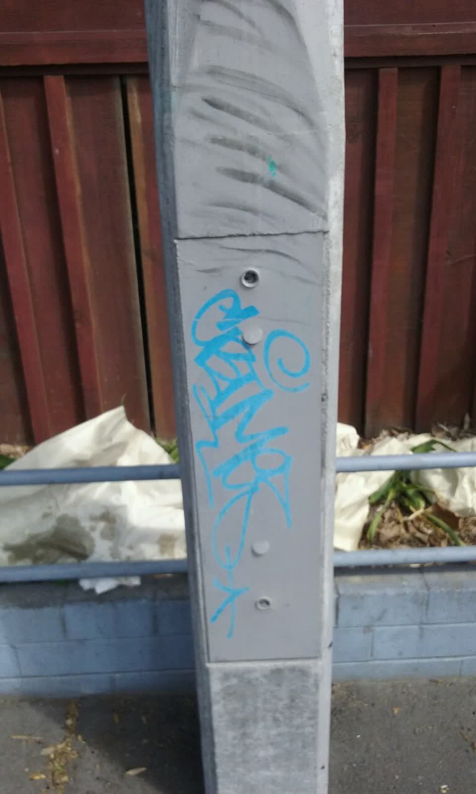 The photograph attached to this graffiti report