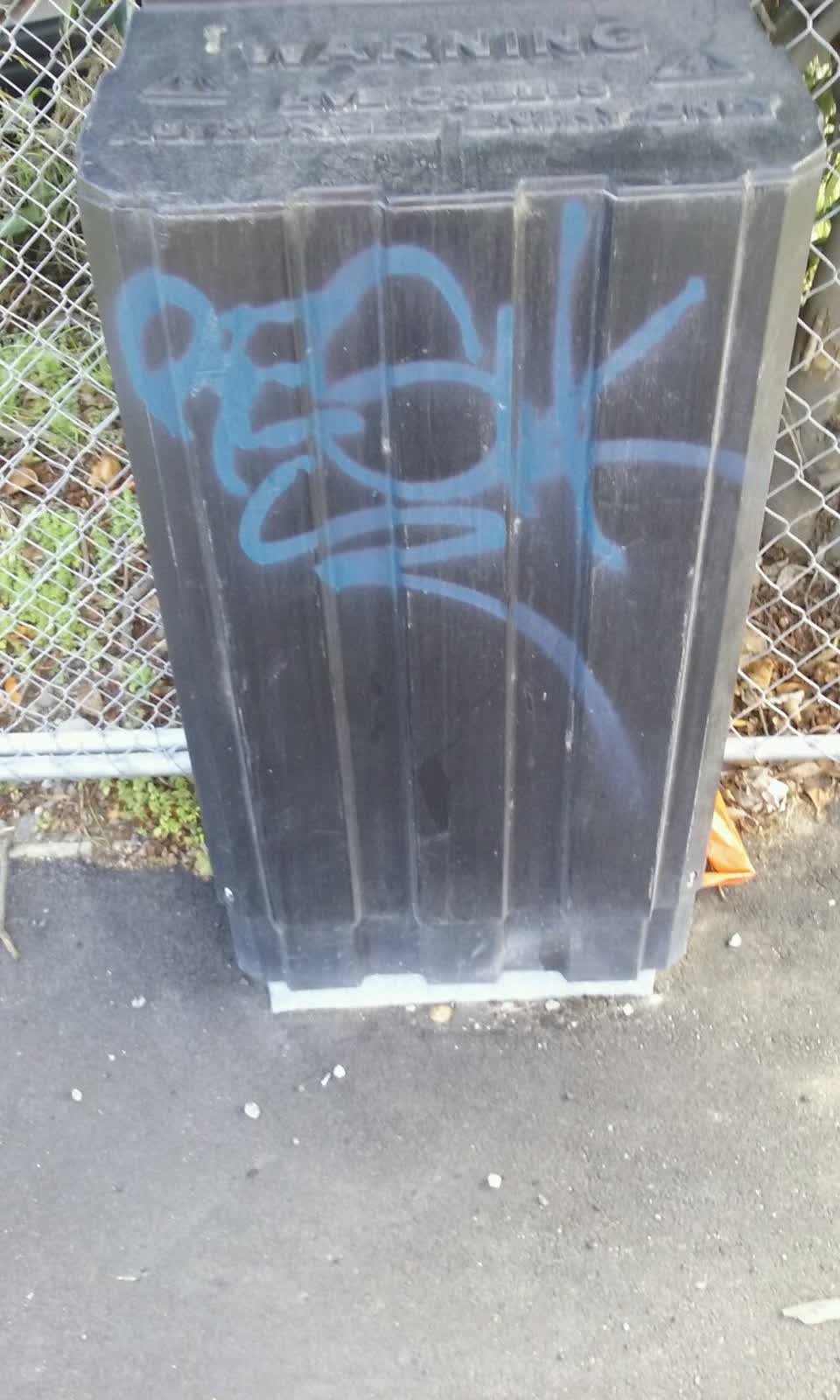 The photograph attached to this graffiti report