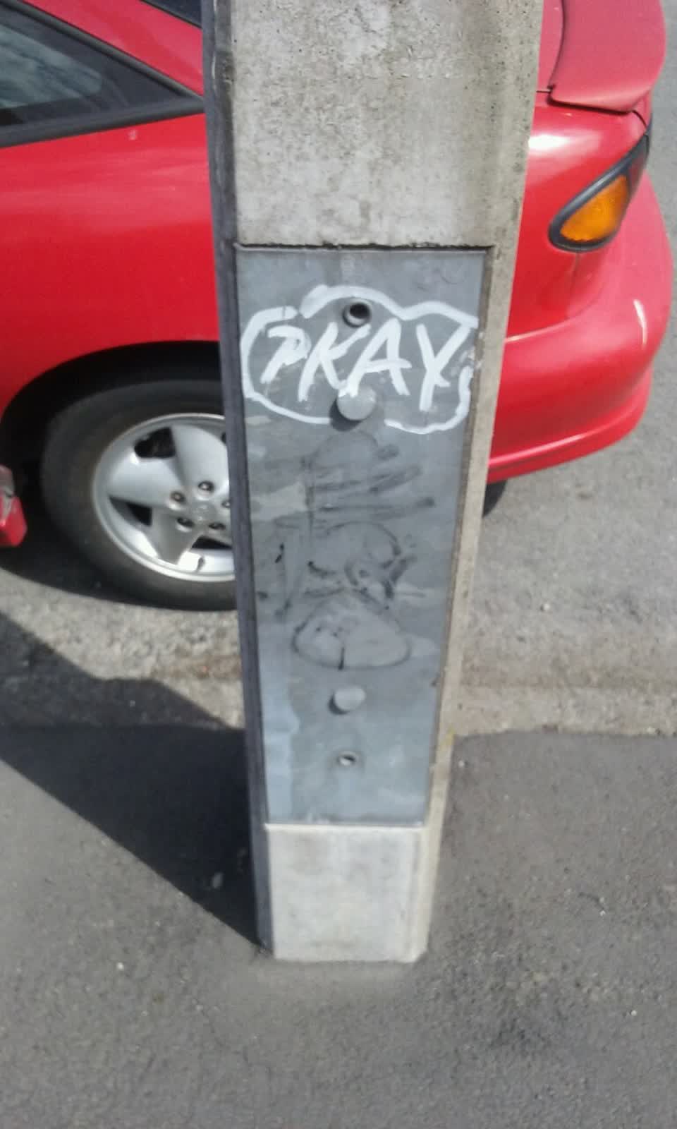 The photograph attached to this graffiti report
