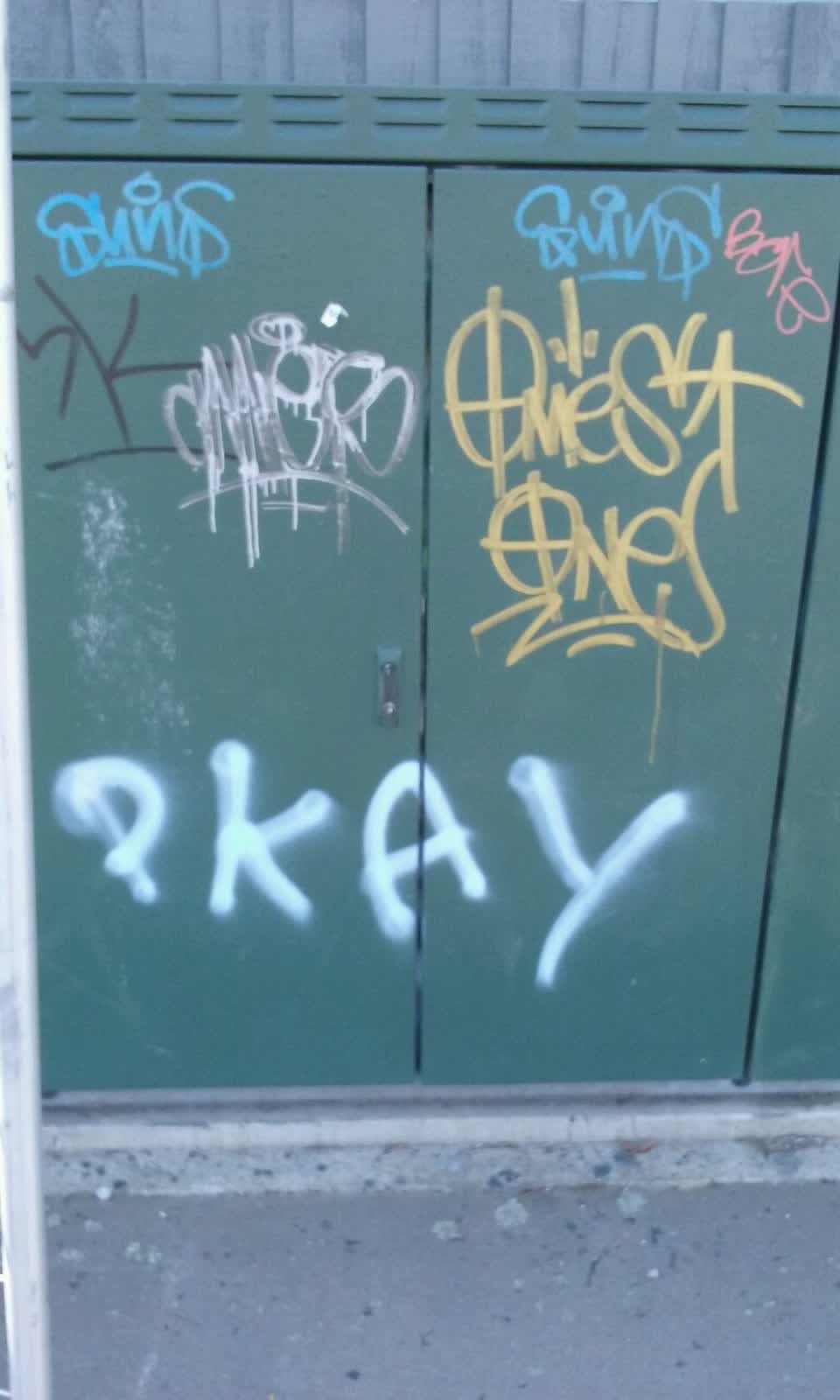 The photograph attached to this graffiti report