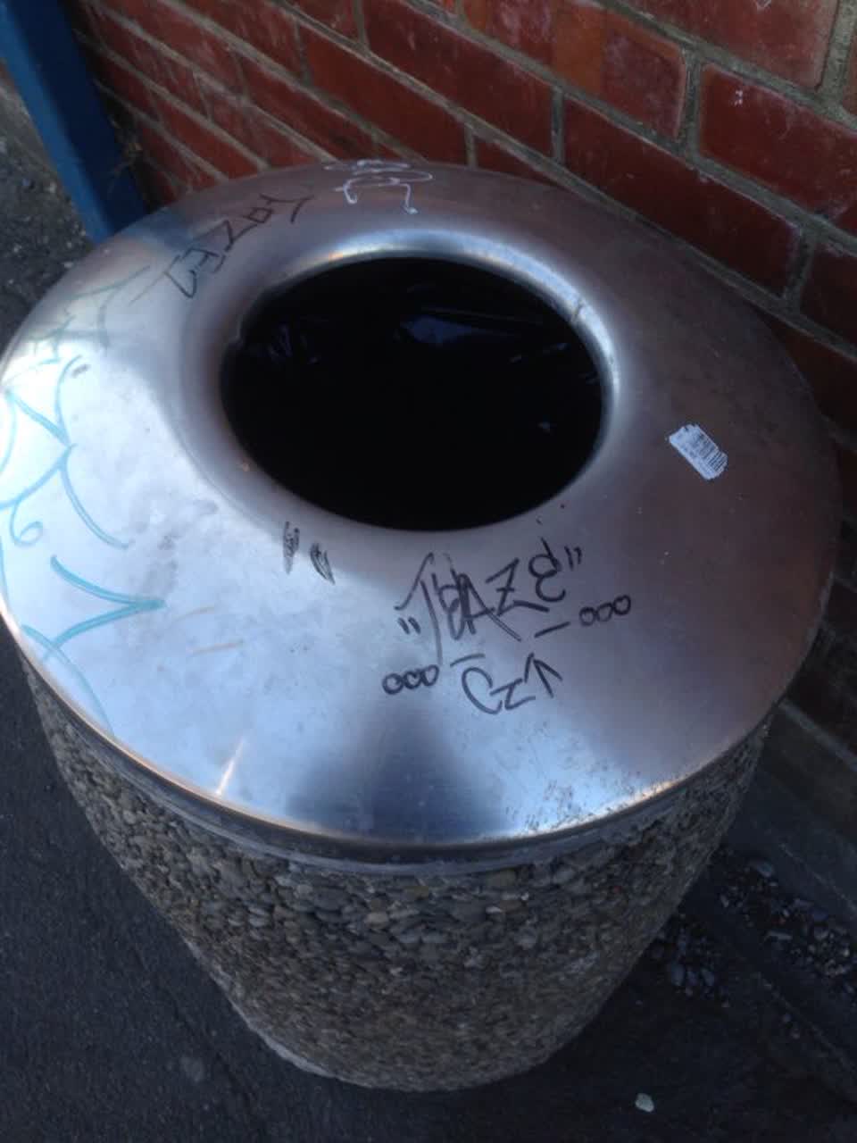The photograph attached to this graffiti report