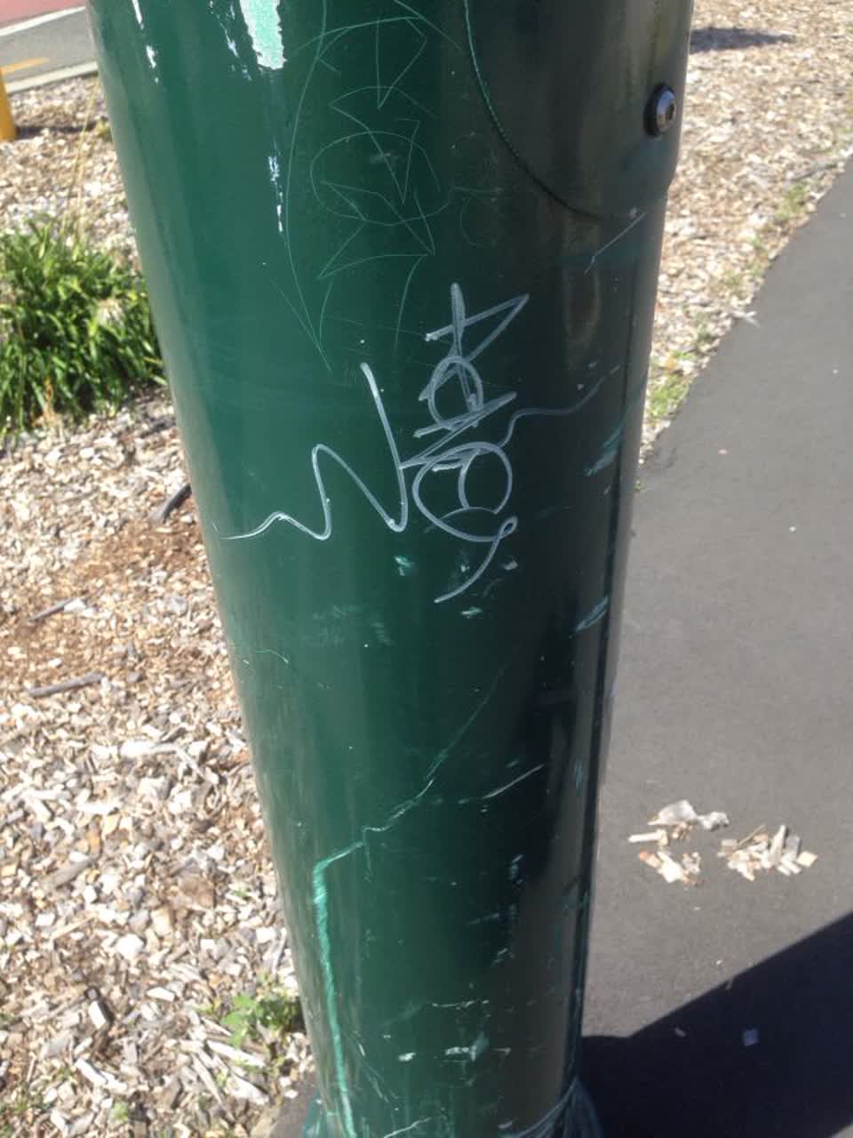The photograph attached to this graffiti report