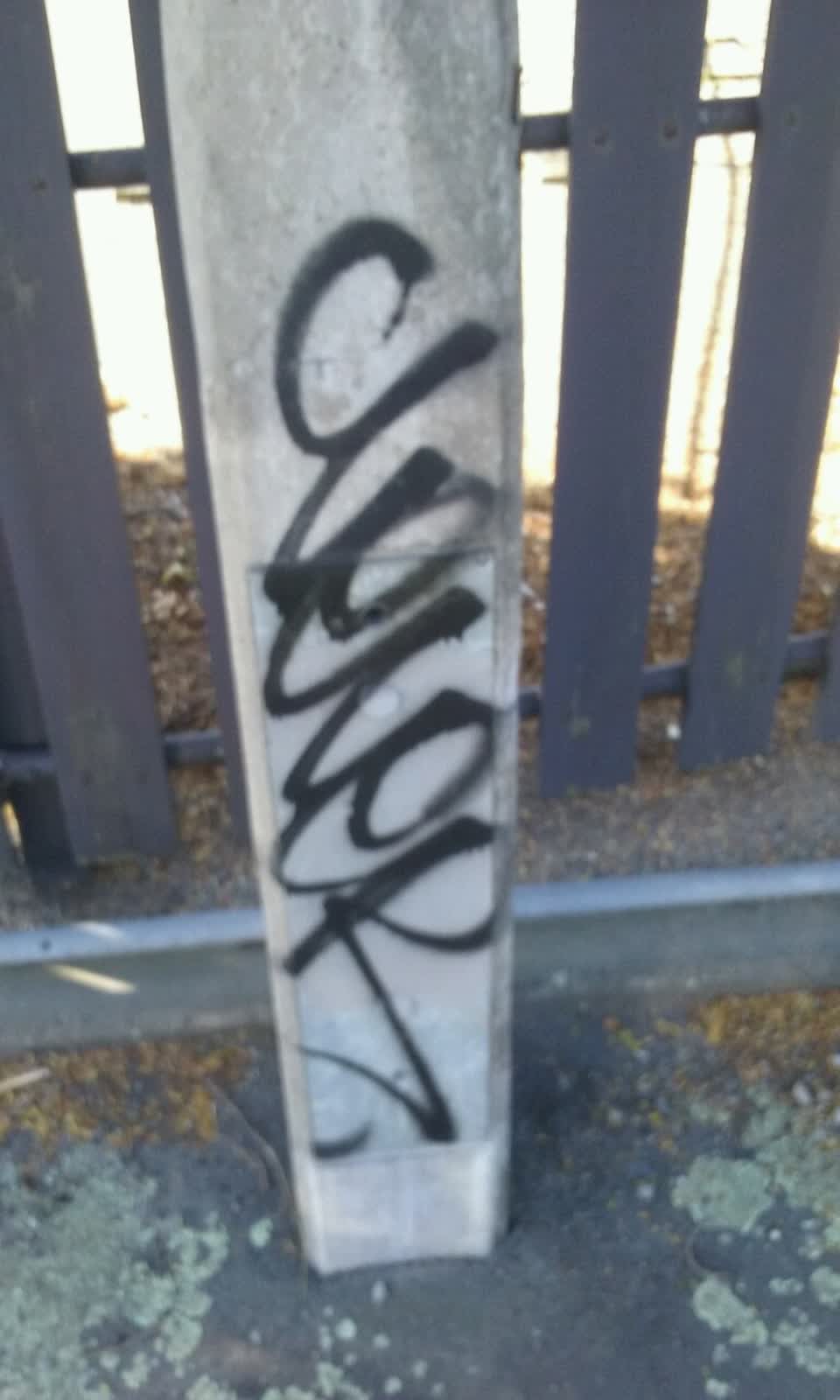 The photograph attached to this graffiti report