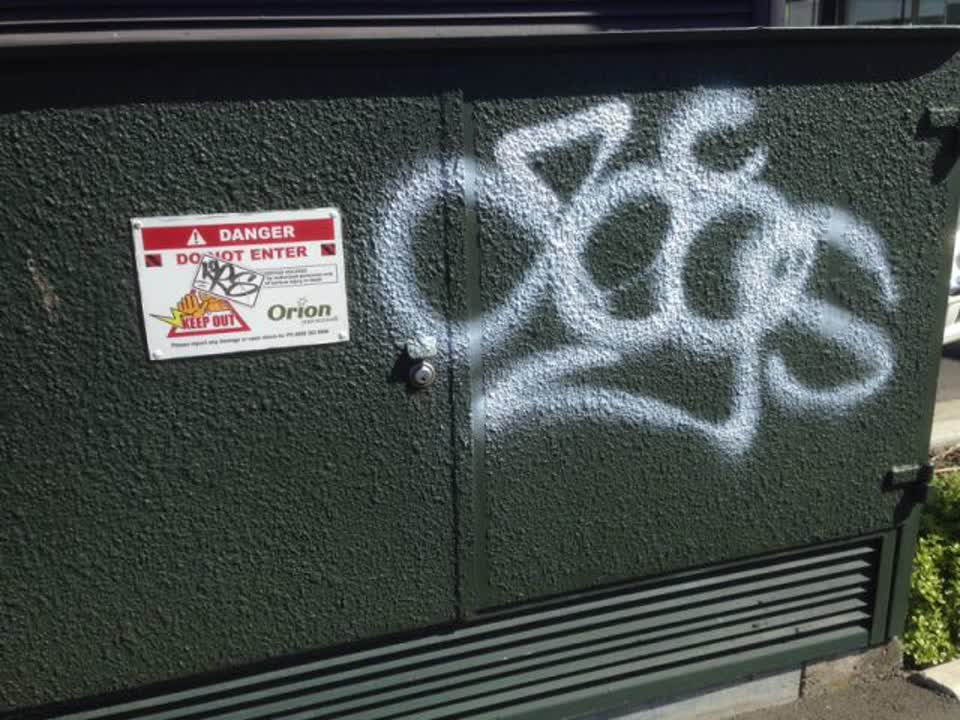 The photograph attached to this graffiti report