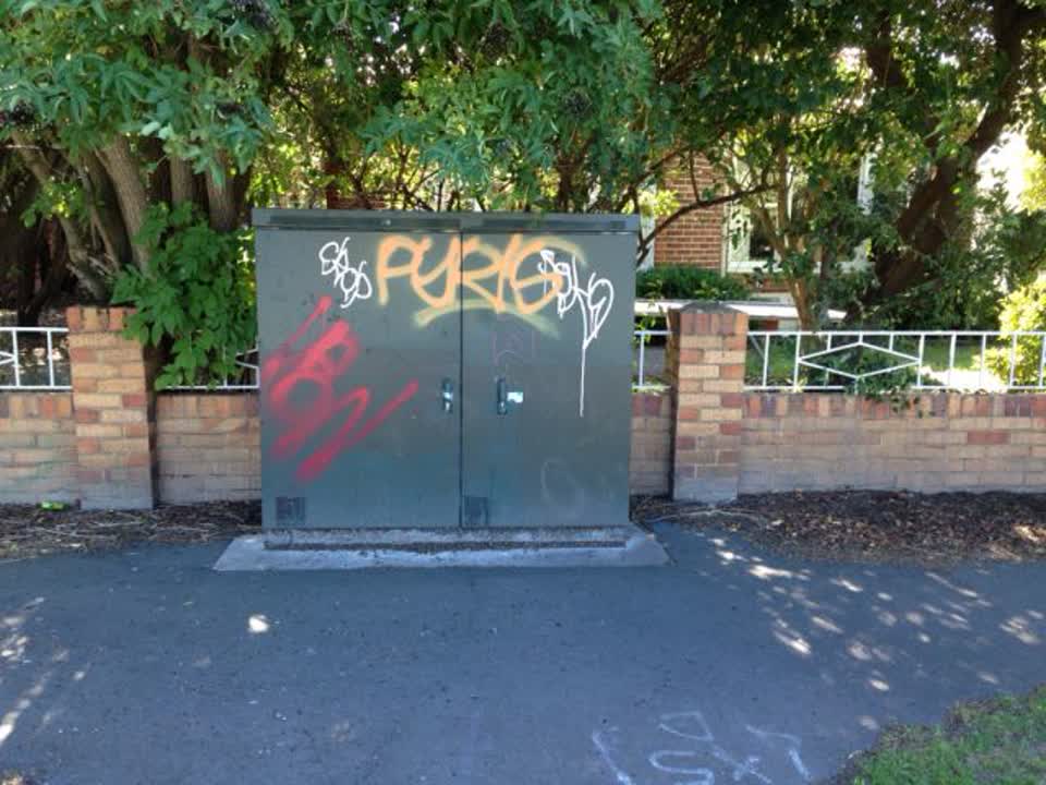The photograph attached to this graffiti report