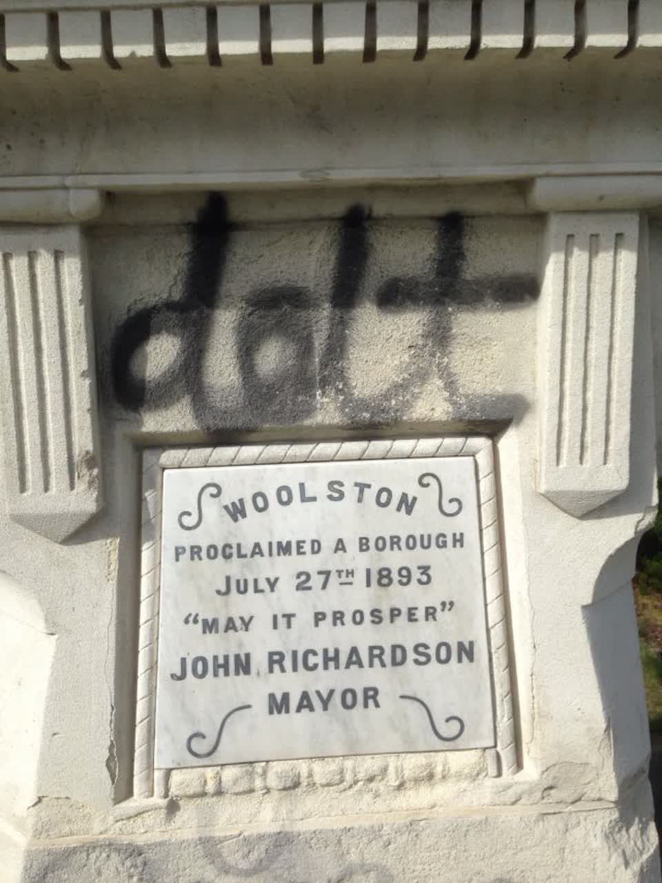 The photograph attached to this graffiti report