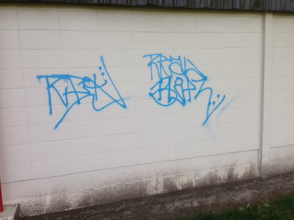 The photograph attached to this graffiti report