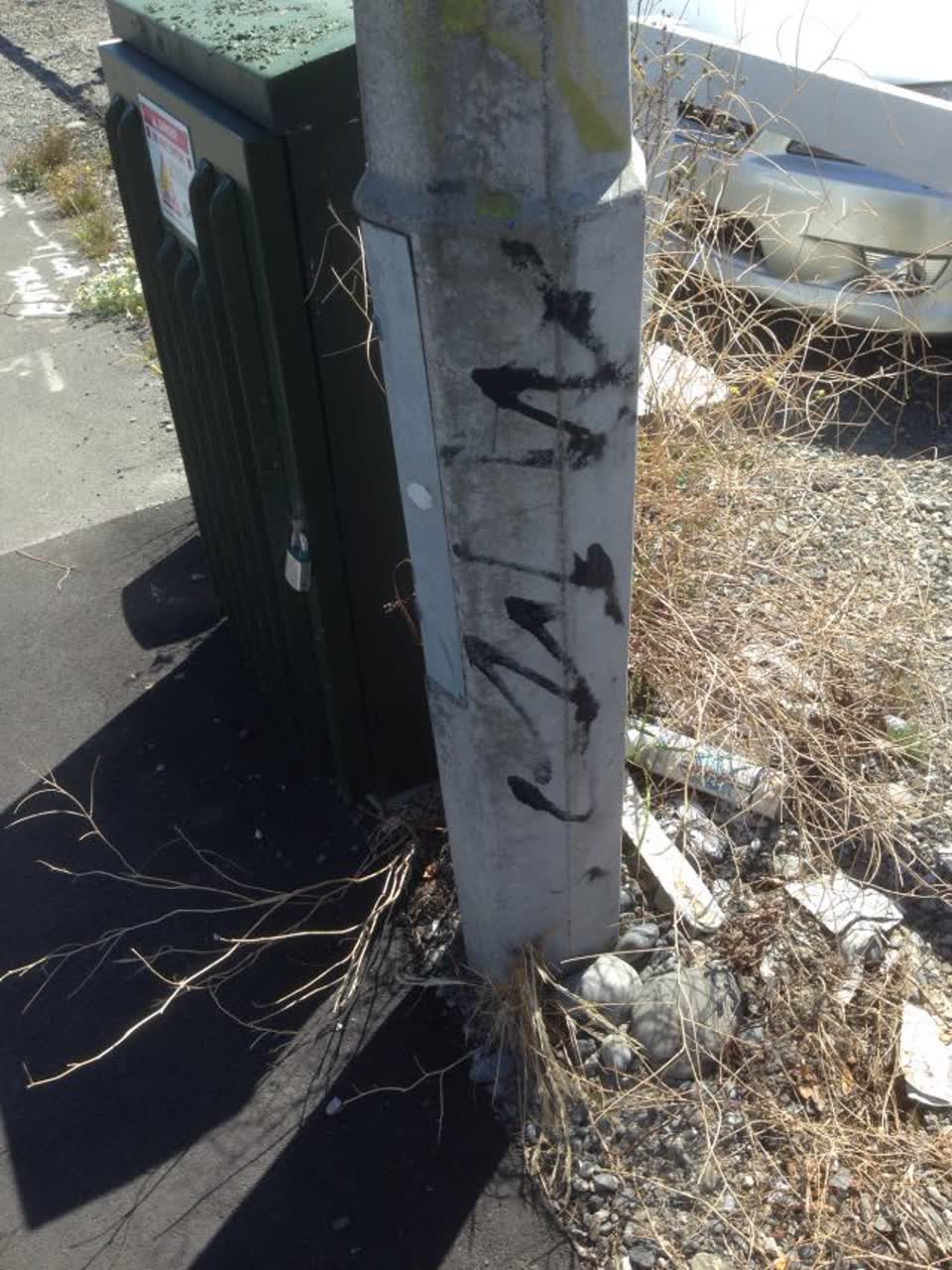 The photograph attached to this graffiti report