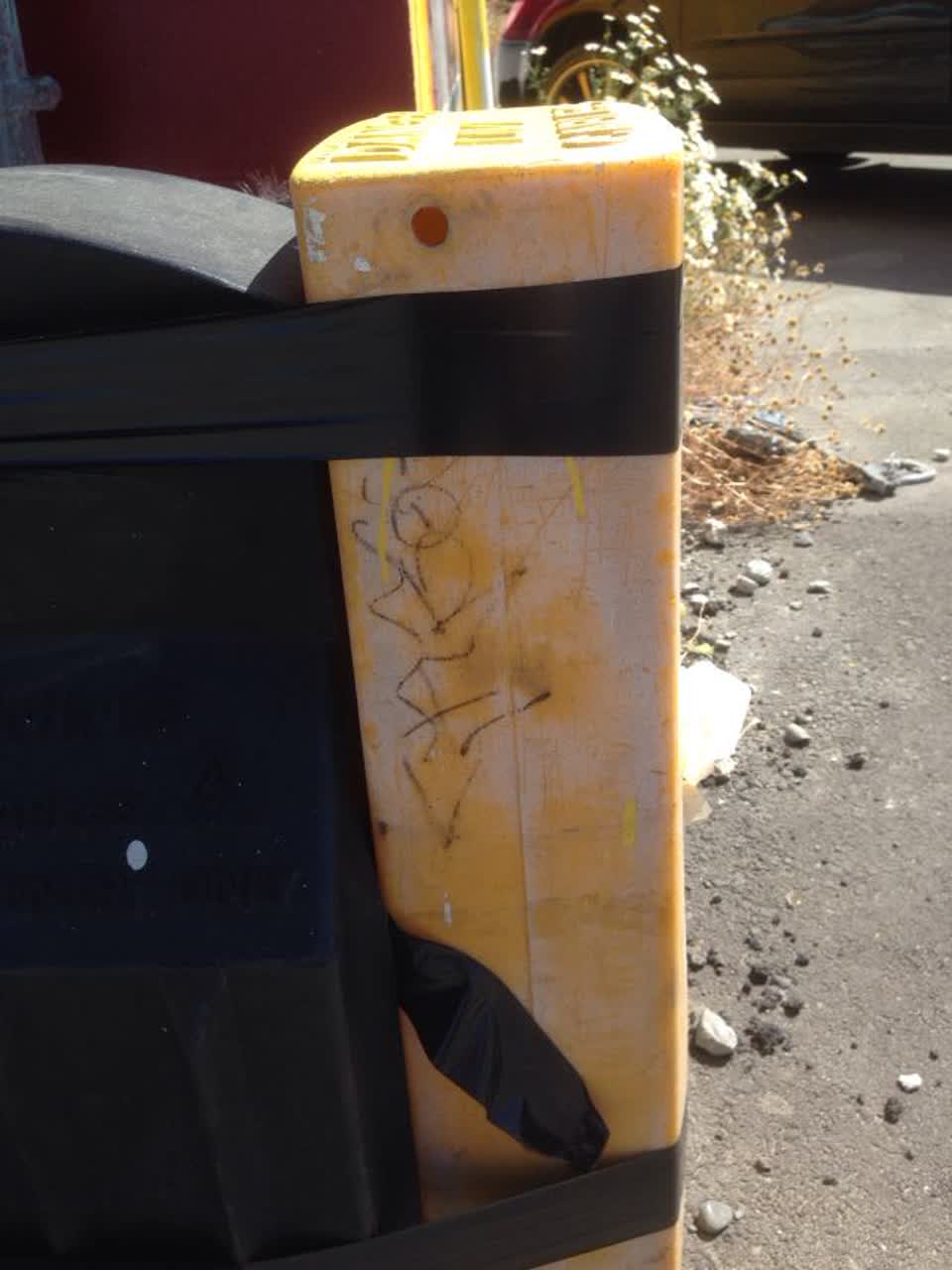 The photograph attached to this graffiti report