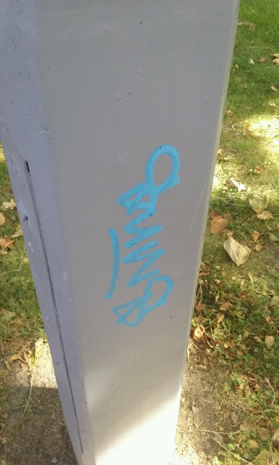 The photograph attached to this graffiti report
