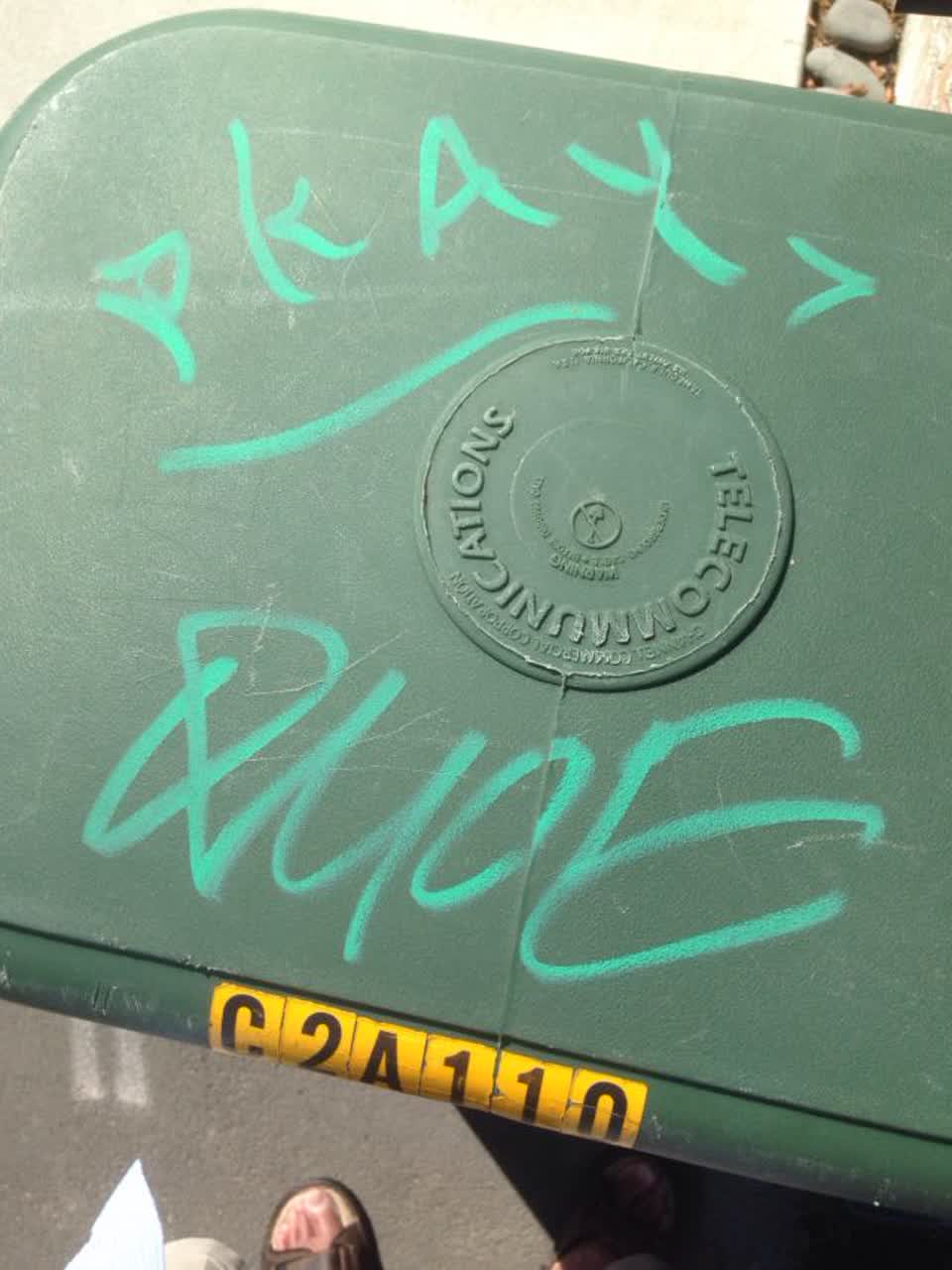 The photograph attached to this graffiti report