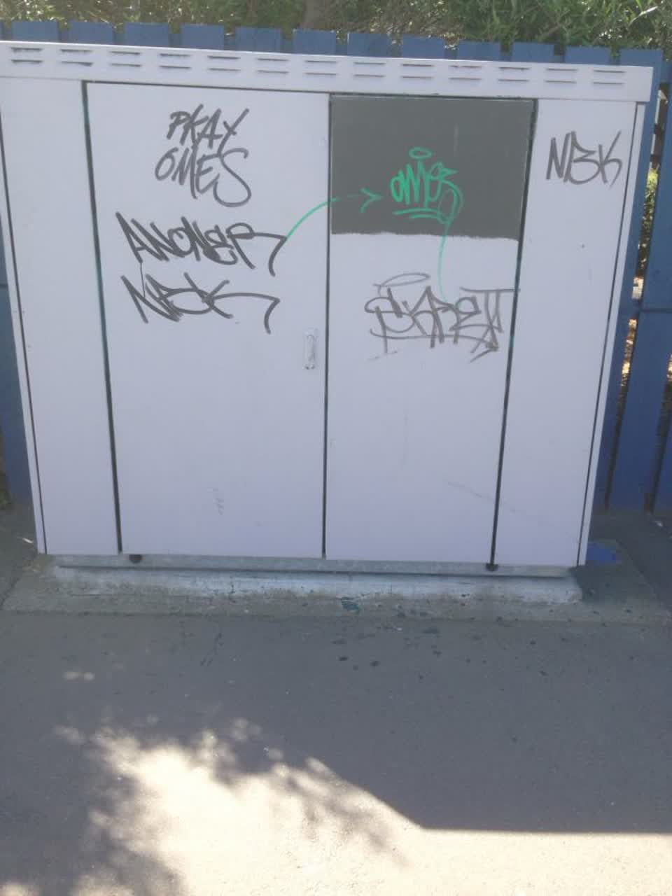 The photograph attached to this graffiti report